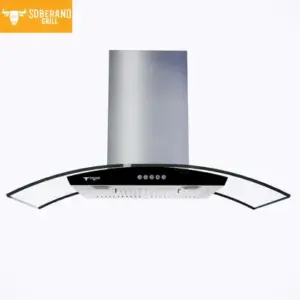 Coifa de Parede SoberanoGrill Exaustor Vidro Curvo