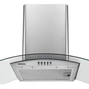 Coifa de Parede Mondial Vidro Curvo 60cm Inox para até 4 bocas CF60-01 Coifa de Parede Mondial Vidro Curvo 60cm Inox para até 4 bocas CF60-01