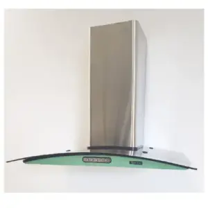 Coifa de Parede Terim Vidro Curvo 75cm Verde Chá e Inox Coifa de Parede Terim Vidro Curvo 75cm Verde Chá e Inox