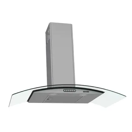 Coifa de Parede Fogatti Duto Slim Vidro Curvo 90cm Inox