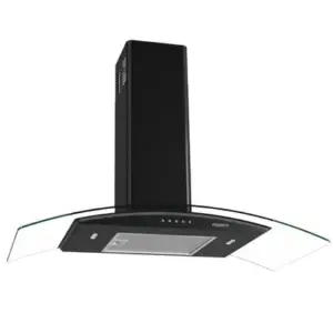 Coifa de Parede Fogatti Clean Vidro Curvo 90cm Black para 4 a 6 bocas Coifa de Parede Fogatti Clean Vidro Curvo 90cm Black para 4 a 6 bocas