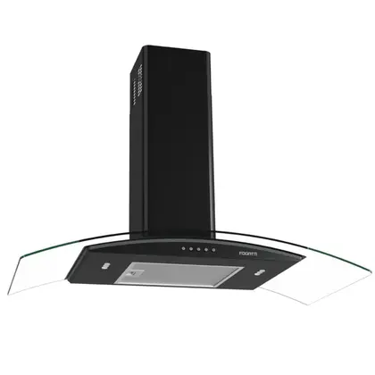 Coifa de Parede Fogatti Clean Vidro Curvo 90cm Black para 4 a 6 bocas