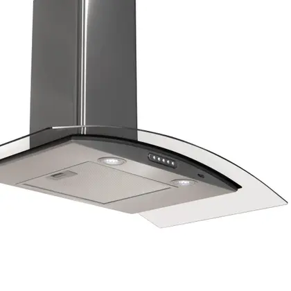 Coifa de Parede Moob Duto Slim Vidro Curvo 90cm Inox 127V