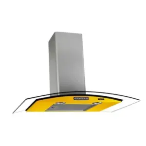 Coifa de Parede Terim Duto Slim Vidro Curvo 70cm Amarela e Inox Coifa de Parede Terim Duto Slim Vidro Curvo 70cm Amarela e Inox