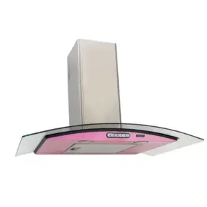 Coifa de Parede Terim Duto Slim Vidro Curvo 70cm Rosa e Inox Coifa de Parede Terim Duto Slim Vidro Curvo 70cm Rosa e Inox