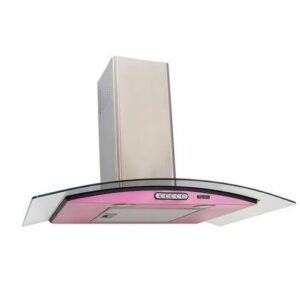 Coifa de Parede Terim Duto Slim Vidro Curvo 90cm Rosa e Inox Coifa de Parede Terim Duto Slim Vidro Curvo 90cm Rosa e Inox
