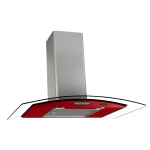 Coifa de Parede Terim Duto Slim Vidro Curvo 70cm Vermelha e Inox Coifa de Parede Terim Duto Slim Vidro Curvo 70cm Vermelha e Inox