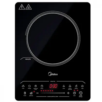 Cooktop de Indução Midea Portátil 1 Boca Vitrocerâmico Preto 127V CYAD11