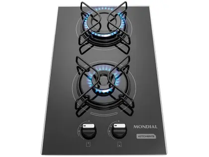 Cooktop a Gás Mondial 2 Bocas Preto Portátil Acendimento Automático GLP CTG-04