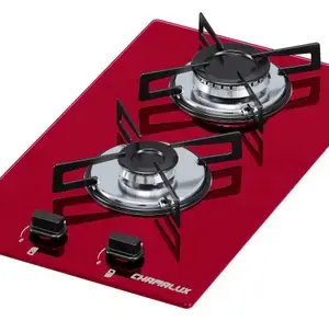 Cooktop a Gás Chamalux Ultra Chama 2 Bocas Vermelho Bivolt Cooktop a Gás Chamalux Ultra Chama 2 Bocas Vermelho Bivolt