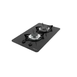 Cooktop a Gás Fogatti 2 Bocas Preto Mesa de Vidro GLP Cooktop a Gás Fogatti 2 Bocas Preto Mesa de Vidro GLP