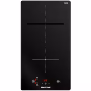 Cooktop a Indução Brastemp 2 Bocas Preto Mesa Vitrocerâmica Painel Touch com Timer Acendimento Automático BDJ31AE Cooktop a Indução Brastemp 2 Bocas Preto Mesa Vitrocerâmica Painel Touch com Timer Acendimento Automático BDJ31AE