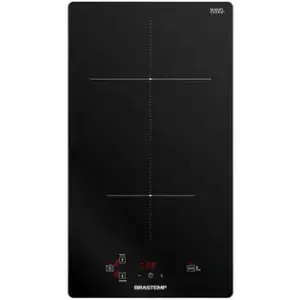 Cooktop de Indução Brastemp 2 Bocas Vitrocerâmico Touch com Timer Preto BDJ31AE Cooktop de Indução Brastemp 2 Bocas Vitrocerâmico Touch com Timer Preto BDJ31AE