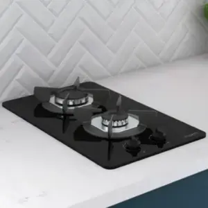 Cooktop a Gás Fogatti Safe 2 Bocas Vidro Preto 27001201 Cooktop a Gás Fogatti Safe 2 Bocas Vidro Preto 27001201