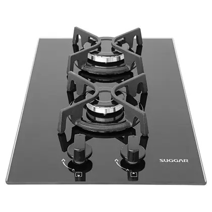 Cooktop a Gás Suggar 2 Bocas Preto Vidro Temperado Bivolt