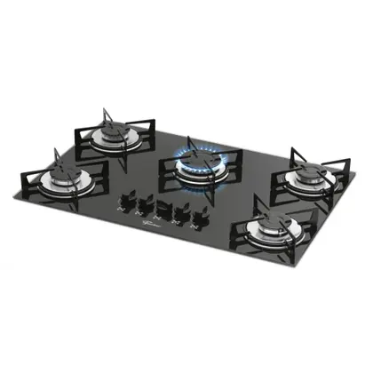 Cooktop a Gás Fischer 5 Bocas Preto Bivolt 1642-6985