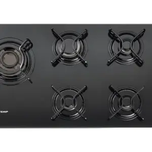 Cooktop a Gás Brastemp Ative 5 Bocas Vidro Temperado Quadrichama Preto GLP BDD85AE Cooktop a Gás Brastemp Ative 5 Bocas Vidro Temperado Quadrichama Preto GLP BDD85AE