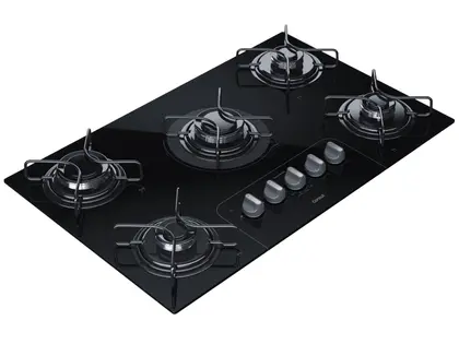Cooktop a Gás Consul Facilite 5 Bocas Vidro Temperado Acendimento Automático Preto GLP CD075AE