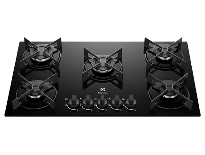 Cooktop a Gás Electrolux Efficient 5 Bocas Acendimento Automático Preto GLP KE5GR