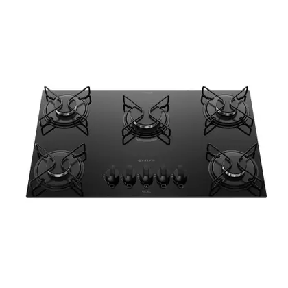 Fogão Cooktop 5 Bocas Atlas Milão a Gás Preto Bivolt