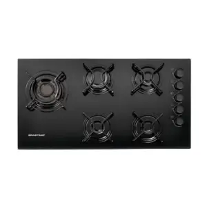 Cooktop a Gás Brastemp 5 Bocas Quadrichama Acendimento Automático BDD85AE Cooktop a Gás Brastemp 5 Bocas Quadrichama Acendimento Automático BDD85AE