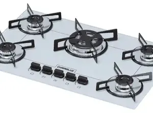 Cooktop a Gás Chamalux 5 Bocas Tripla Chama Branco Bivolt Cooktop a Gás Chamalux 5 Bocas Tripla Chama Branco Bivolt