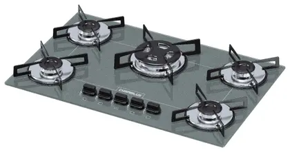 Cooktop a Gás Chamalux 5 Bocas Tripla Chama Prata Bivolt