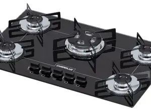 Cooktop a Gás Chamalux 5 Bocas Tripla Chama Preto Bivolt Cooktop a Gás Chamalux 5 Bocas Tripla Chama Preto Bivolt