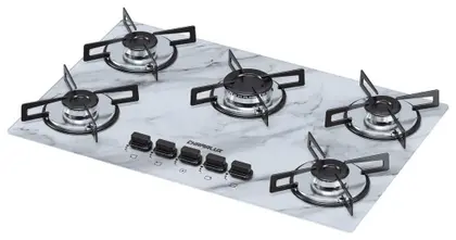 Cooktop a Gás Chamalux 5 Bocas Ultra Chama Mármore Branco Bivolt