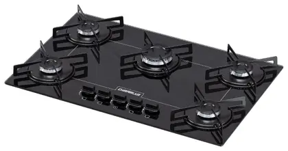 Cooktop a Gás Chamalux 5 Bocas Ultra Chama Preto Bivolt GN
