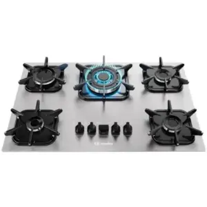 Cooktop a Gás Mueller 5 Bocas Tripla Chama Branco Bivolt Cooktop a Gás Mueller 5 Bocas Tripla Chama Branco Bivolt