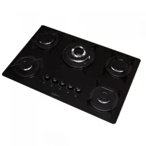 Cooktop a Gás Fogatti 5 Bocas Tripla Chama Mesa de Vidro 6mm Cooktop a Gás Fogatti 5 Bocas Tripla Chama Mesa de Vidro 6mm