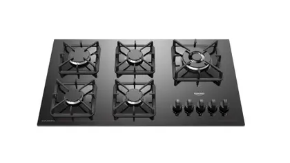 Cooktop a Gás Dako Diplomata 5 Bocas Mesa de Vidro Preto Bivolt