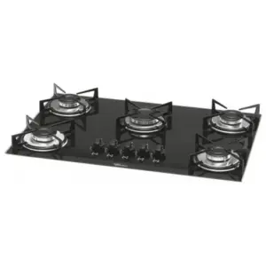 Cooktop a Gás Fischer 5 Bocas Acendimento Automático Preto Bivolt 1642-6985 Cooktop a Gás Fischer 5 Bocas Acendimento Automático Preto Bivolt 1642-6985