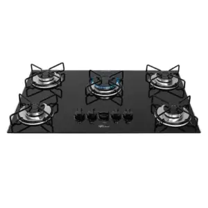 Cooktop a Gás Fischer Fit Line 5 Bocas Preto Bivolt Cooktop a Gás Fischer Fit Line 5 Bocas Preto Bivolt