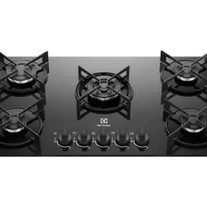 Cooktop a Gás Electrolux Efficient 5 Bocas Acendimento Automático Preto GLP KE5GT Cooktop a Gás Electrolux Efficient 5 Bocas Acendimento Automático Preto GLP KE5GT