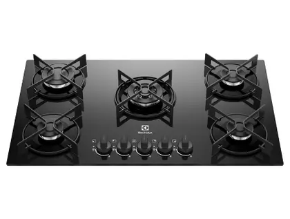 Cooktop a Gás Electrolux Efficient 5 Bocas Acendimento Automático Preto GLP KE5GT