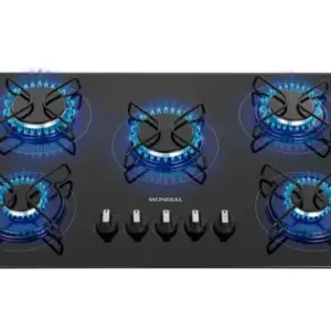 Cooktop a Gás Mondial 5 Bocas Preto GLP CTG-02 Cooktop a Gás Mondial 5 Bocas Preto GLP CTG-02