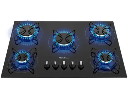 Cooktop a Gás Mondial 5 Bocas Preto GLP CTG-02