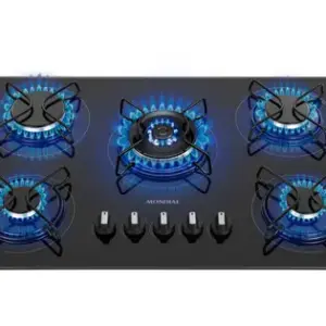 Cooktop a Gás Mondial 5 Bocas Tripla Chama Preto GLP CTG-03 Cooktop a Gás Mondial 5 Bocas Tripla Chama Preto GLP CTG-03
