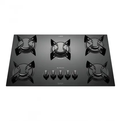 Cooktop a Gás Atlas U Top 5 Bocas Mesa de Vidro Preto Bivolt