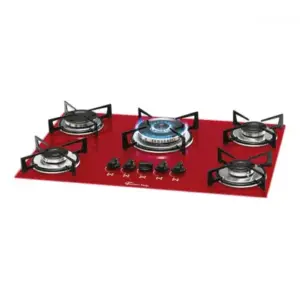 Cooktop a Gás Fischer 5 Bocas Tripla Chama Vidro Rouge Cooktop a Gás Fischer 5 Bocas Tripla Chama Vidro Rouge