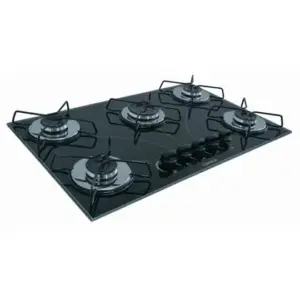 Cooktop a Gás Chamalar 5 Bocas Ultra Chama Preto Cooktop a Gás Chamalar 5 Bocas Ultra Chama Preto