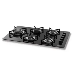 Cooktop a Gás Suggar 5 Bocas Vidro Preto FG5535VP Cooktop a Gás Suggar 5 Bocas Vidro Preto FG5535VP
