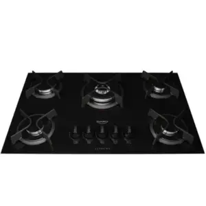 Cooktop a Gás Dako 5 Bocas Mesa de Vidro Tripla Chama Preto Bivolt Cooktop a Gás Dako 5 Bocas Mesa de Vidro Tripla Chama Preto Bivolt