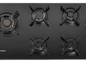 Cooktop a Gás Brastemp 5 Bocas Vidro Black Bivolt 85x46cm Cooktop a Gás Brastemp 5 Bocas Vidro Black Bivolt 85x46cm
