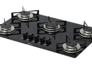 Cooktop a Gás Fischer 5 Queimadores Preto Bivolt Cooktop a Gás Fischer 5 Queimadores Preto Bivolt