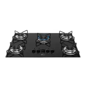 Cooktop a Gás Fischer Fit Line 5 Bocas Preto Bivolt Cooktop a Gás Fischer Fit Line 5 Bocas Preto Bivolt