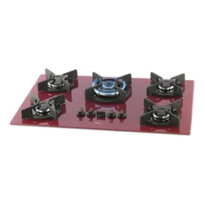 Cooktop a Gás Fischer TC Infinity 5 Bocas Mesa Vidro Vermelho Rouge Bivolt Cooktop a Gás Fischer TC Infinity 5 Bocas Mesa Vidro Vermelho Rouge Bivolt