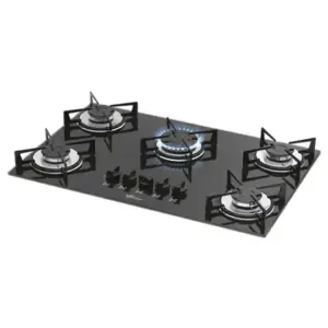 Cooktop a Gás Fischer 5Q 5 Bocas Preto Cooktop a Gás Fischer 5Q 5 Bocas Preto